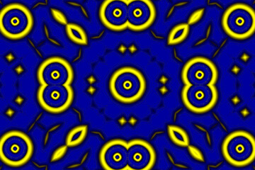 seamless pattern with blue eyes and flowers