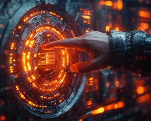 Hacker s Hand Blocked by Glowing Firewall Symbolizing Fraud Prevention and Cybersecurity Measures