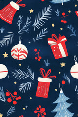 papier peint d&eacute;coration et r&eacute;p&eacute;titif sur le th&egrave;me de no&euml;l, motifs festifs