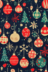 papier peint décoration et répétitif sur le thème de noël, motifs festifs