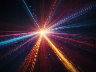 Naklejka premium Digital illustration showing speed of light in vibrant motion.