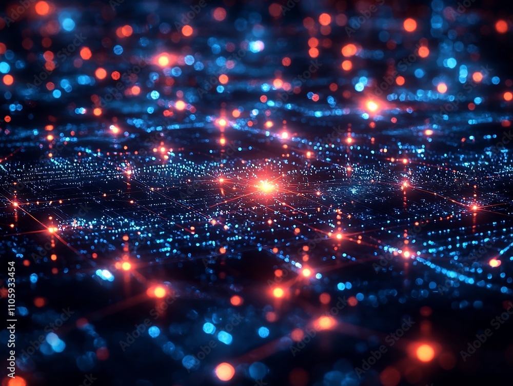 Poster glowing network of nodes tracing fraudulent transactions with ai powered fraud detection
