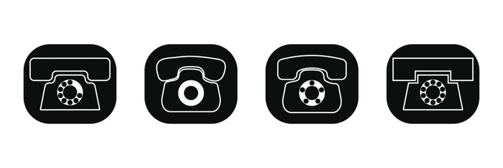 A dial telephone icon vector on white background.