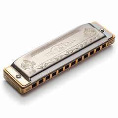 A classic harmonica with metal cover plates