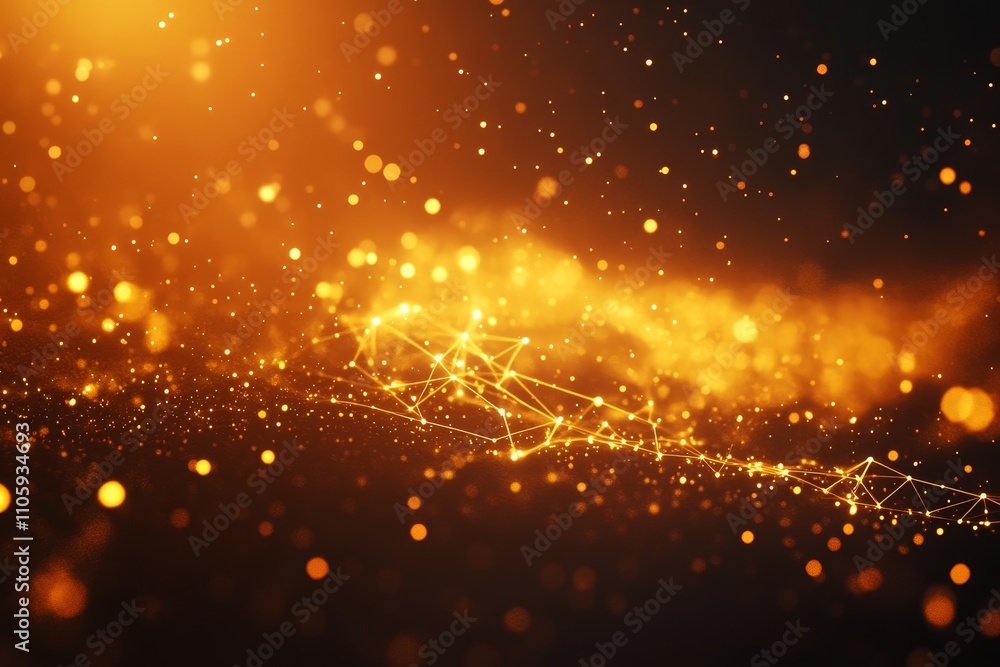 Poster vibrant abstract background with glowing particles and luminous lines creating a dynamic and energet