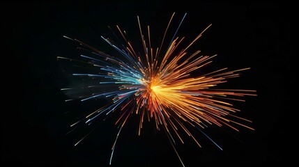 Fototapeta premium Vibrant Fireworks Display in the Night Sky Celebrating New Year and Independence Day