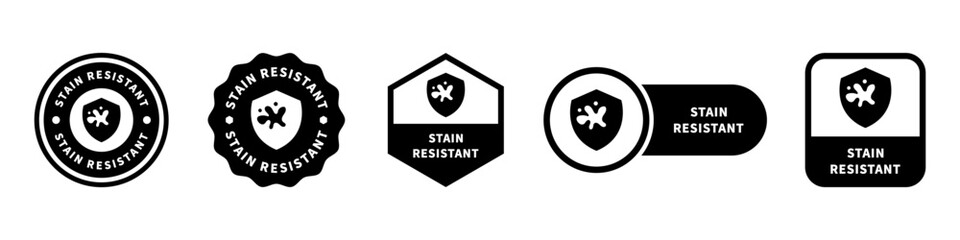 Stain Resistant - vector signs for product information label.