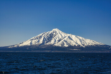 mountain in winter, rishiri mountain