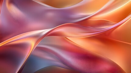 Naklejka premium Abstract Swirling Pink And Orange Fabric Waves