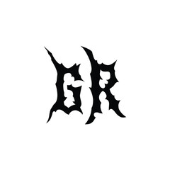 GR monogram logo design letter text name symbol monochrome logotype alphabet character simple logo