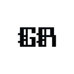 Fototapeta premium GR monogram logo design letter text name symbol monochrome logotype alphabet character simple logo