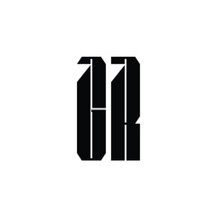 GR monogram logo design letter text name symbol monochrome logotype alphabet character simple logo