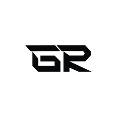 GR monogram logo design letter text name symbol monochrome logotype alphabet character simple logo