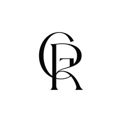 GR monogram logo design letter text name symbol monochrome logotype alphabet character simple logo