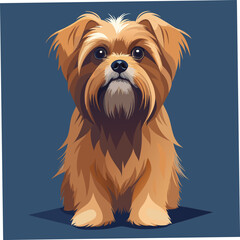 Adorable Brussels Griffon vector showcasing their unique charm and devotion to humans, perfect for dog lovers and pet projects.