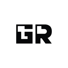 GR monogram logo design letter text name symbol monochrome logotype alphabet character simple logo