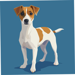 A vector illustration of a Jack Russell Terrier, one of the most intelligent and smallest dog breeds, perfect for pet lovers and animal-themed designs.