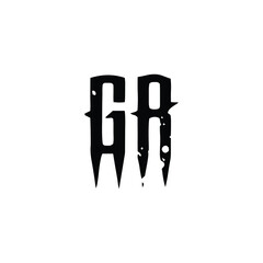 GR monogram logo design letter text name symbol monochrome logotype alphabet character simple logo