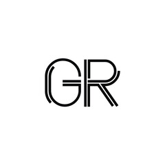GR monogram logo design letter text name symbol monochrome logotype alphabet character simple logo
