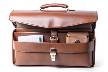 leather briefcase isolated