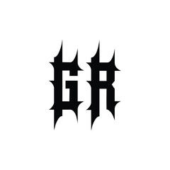 GR monogram logo design letter text name symbol monochrome logotype alphabet character simple logo