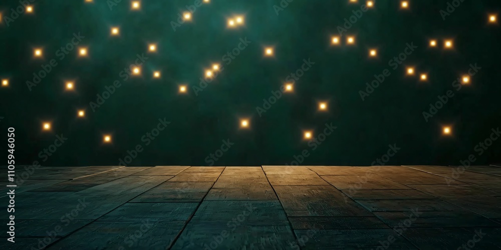 Poster concept of programming and technology, dark environment. twinkling lights against a dark background 
