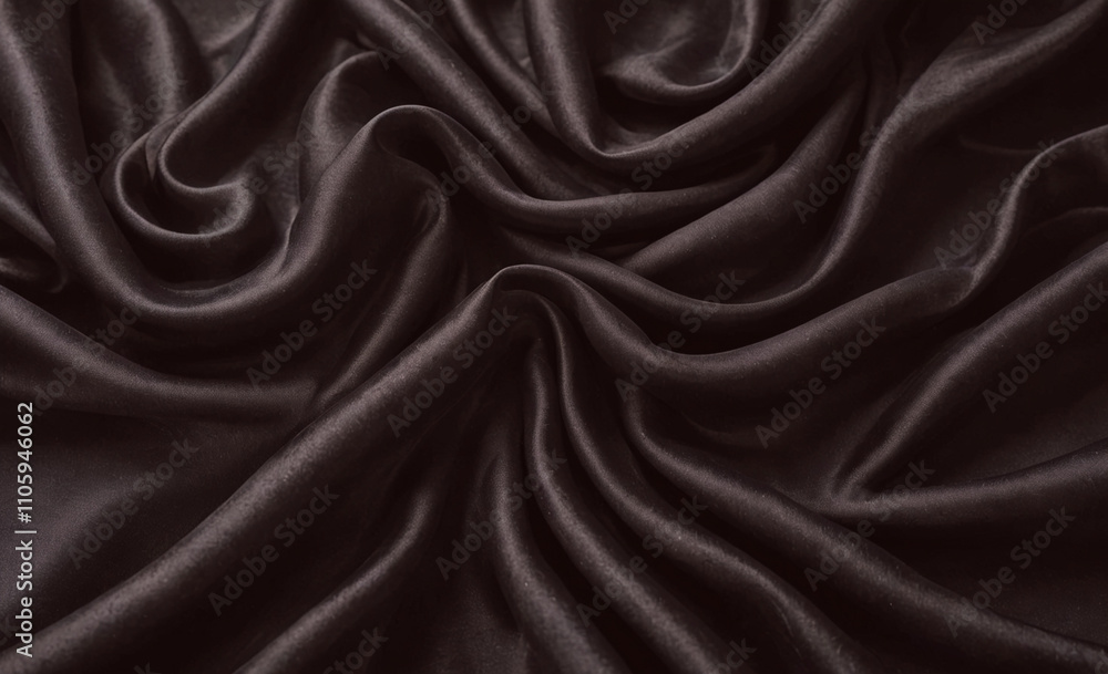 Aufkleber Piece of black fabric with a pattern. The fabric is folded and has a wavy texture