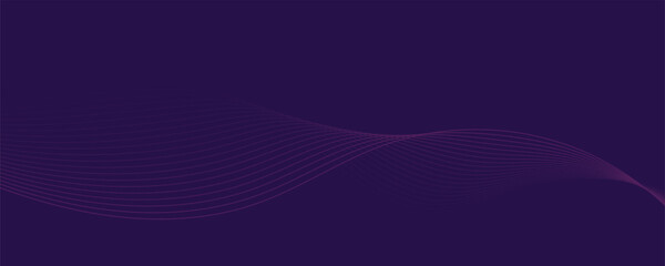 Purple background with flowing wavy lines. Futuristic technology concept.