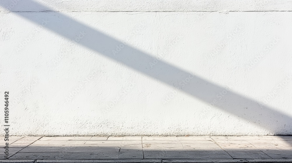 Wall mural Crisp White Wall With Smooth Shadowed Surface