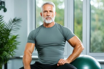 fitness, sport and video blogging concept - couple of bloggers with camera on tripod recording online yoga class at home. Beautiful simple AI generated image