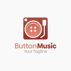 Button Music Logo Design Template. Good for Business, Agency, Community and Organization. 