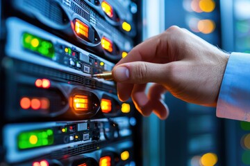 Hand Adjusting Server Equipment in a Data Center with Lights