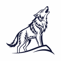 Fototapeta premium a drawing of a wolf that is on a white background