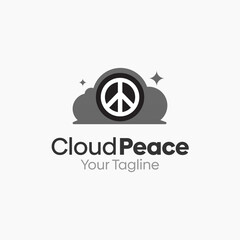 Cloud Peace Logo Design Template. Good for Business, Agency, Community and Organization. 