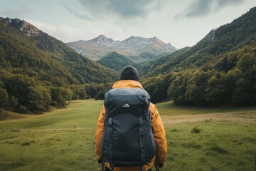 Beautiful mountain panorama in the "Stubai Valley" in Austria at the "Franz-Senn-H&uuml;tte". Beautiful simple AI generated image