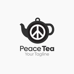 Peace Tea Logo Design Template. Good for Business, Agency, Community and Organization. 