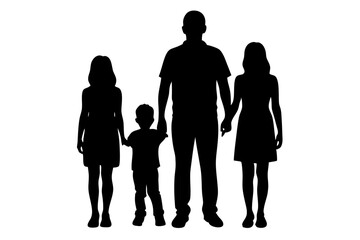 Customizable Family Silhouette Design with Love and Togetherness