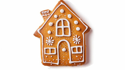 gingerbread house shaped cookie for christmas