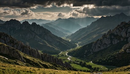 Fototapeta premium Dramatic landscape in the Picos de Europa mountains, Spain.