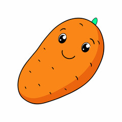 Sweet potato vector with a white background