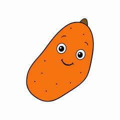 Sweet potato vector with a white background