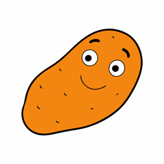 Sweet potato vector with a white background