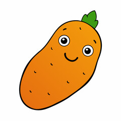 Obraz premium Sweet potato vector with a white background