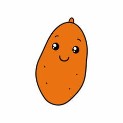 Fototapeta premium Sweet potato vector with a white background