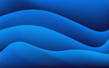Abstract depiction of a serene ocean wave, its deep blue surface reflecting a tranquil