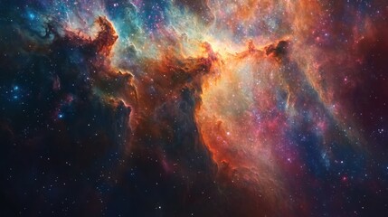 Fototapeta premium Cosmic Nebula A Celestial Tapestry Of Stars And Gas