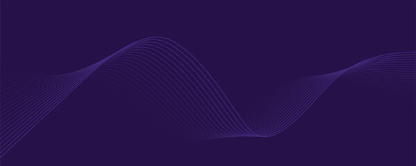 Purple background with flowing wavy lines. Futuristic technology concept.