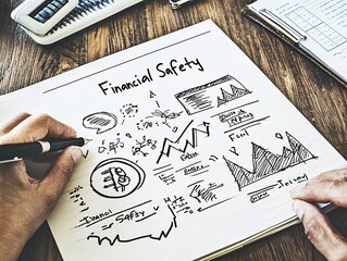 Financial Safety Concept with Sketches and Notes