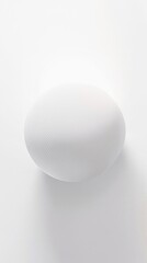 3D illustration of white circular shape with shadows on white backdrop, representation, render, soft shadows, design element, concept
