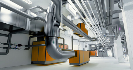 Conceptual visualization of drawing style of utilities at BIM technology